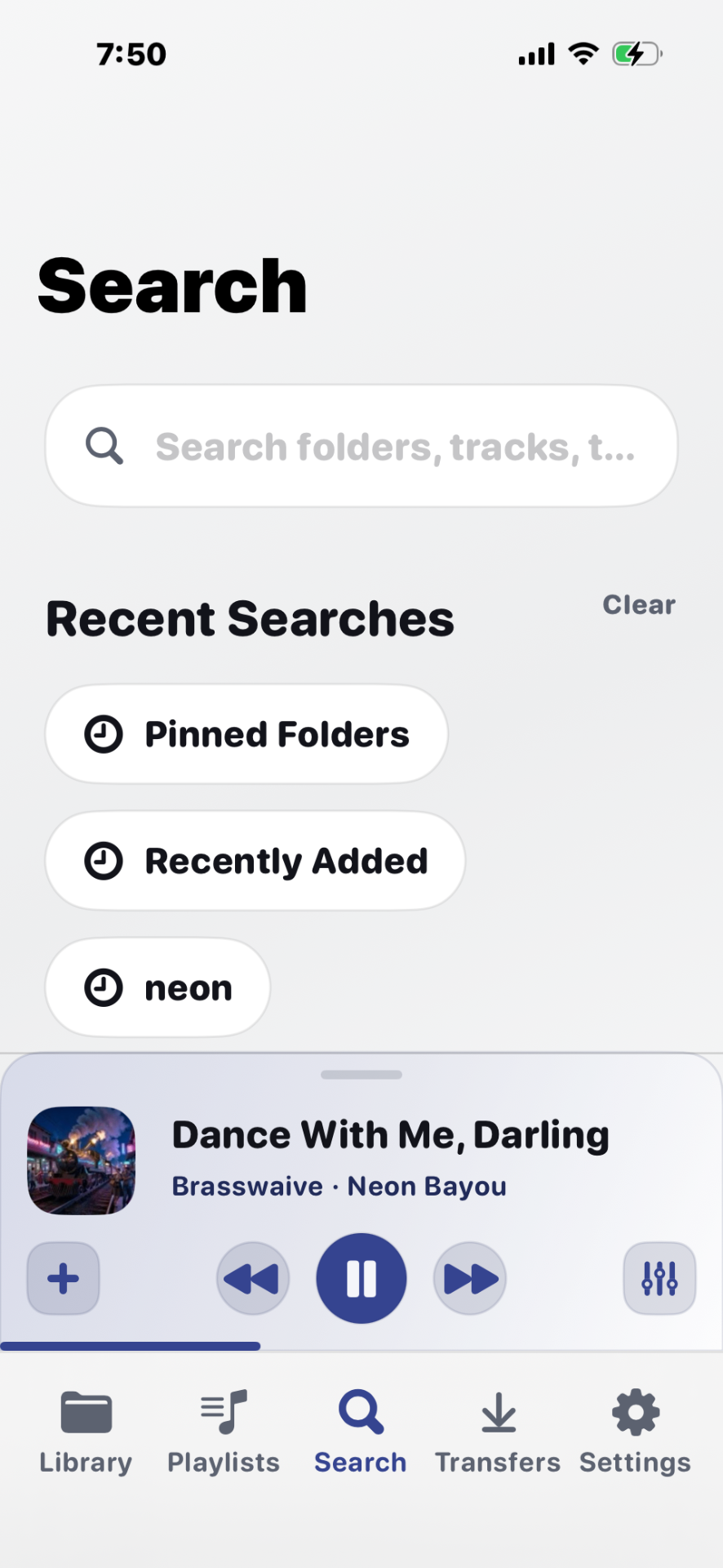 Stow Search screen